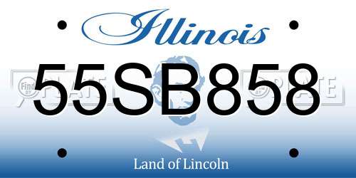 55SB858 Illinois License Plate