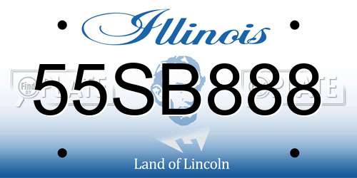 55SB888 Illinois License Plate
