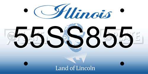 55SS855 Illinois License Plate