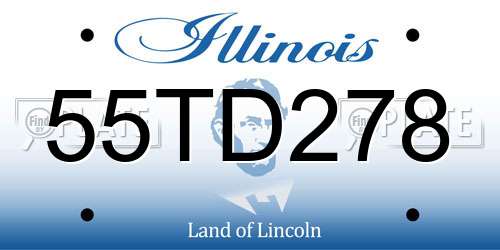 55TD278 Illinois License Plate