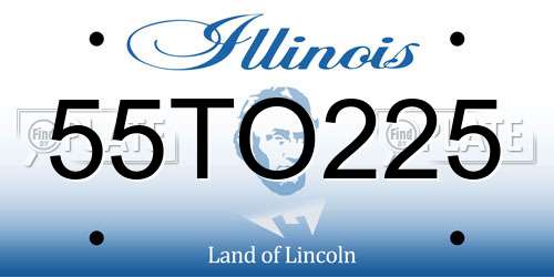 55TO225 Illinois License Plate