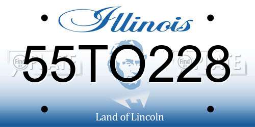 55TO228 Illinois License Plate