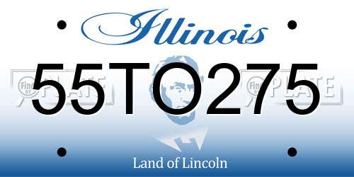 55TO275 Illinois License Plate