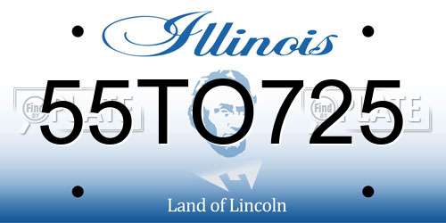 55TO725 Illinois License Plate