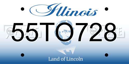 55TO728 Illinois License Plate