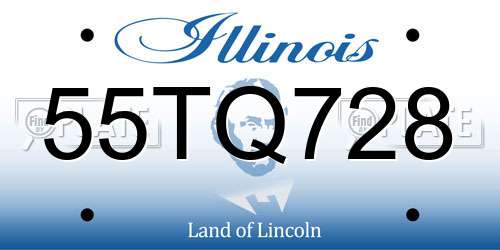 55TQ728 Illinois License Plate