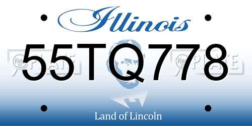 55TQ778 Illinois License Plate