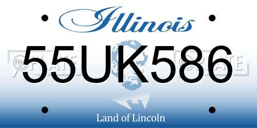 55UK586 Illinois License Plate