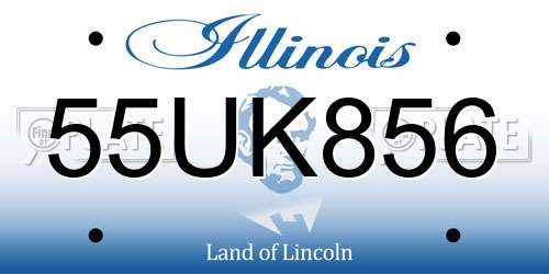 55UK856 Illinois License Plate