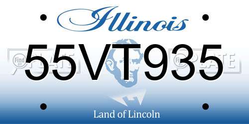 55VT935 Illinois License Plate