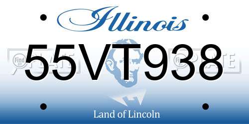 55VT938 Illinois License Plate