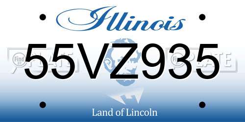 55VZ935 Illinois License Plate