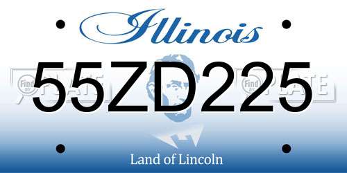 55ZD225 Illinois License Plate