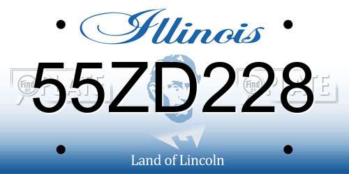 55ZD228 Illinois License Plate