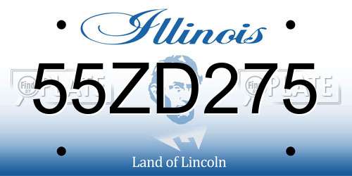 55ZD275 Illinois License Plate