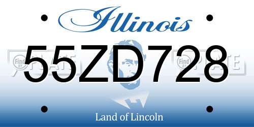 55ZD728 Illinois License Plate