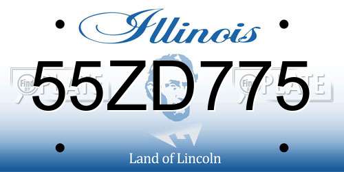 55ZD775 Illinois License Plate