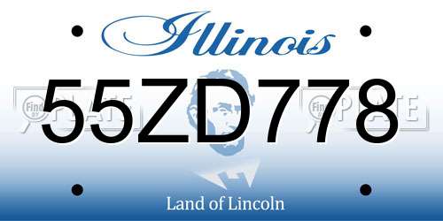 55ZD778 Illinois License Plate