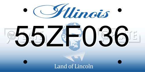 55ZF036 Illinois License Plate