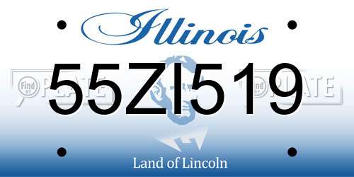 55ZI519 Illinois License Plate