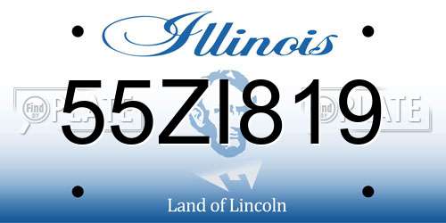 55ZI819 Illinois License Plate