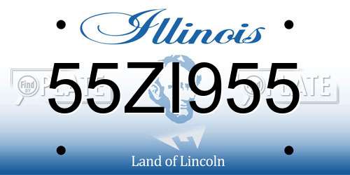 55ZI955 Illinois License Plate