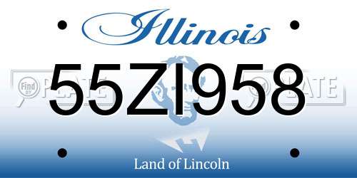 55ZI958 Illinois License Plate
