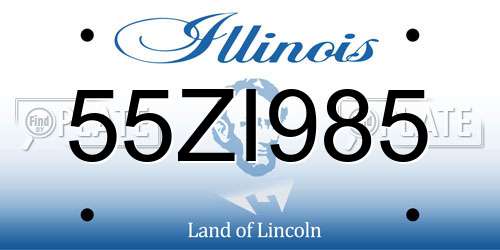 55ZI985 Illinois License Plate
