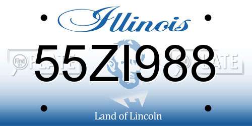 55ZI988 Illinois License Plate