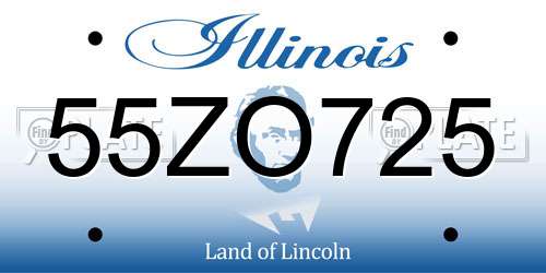 55ZO725 Illinois License Plate
