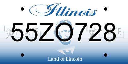 55ZO728 Illinois License Plate