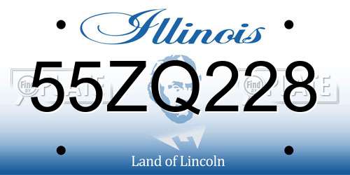 55ZQ228 Illinois License Plate