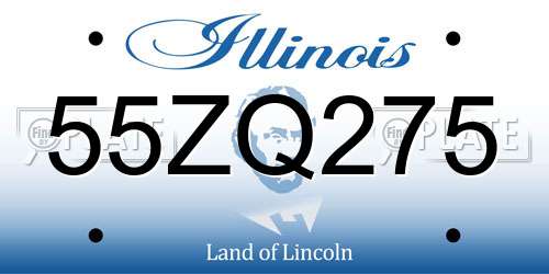55ZQ275 Illinois License Plate