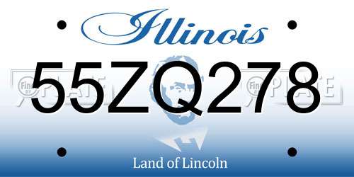 55ZQ278 Illinois License Plate
