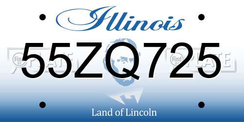 55ZQ725 Illinois License Plate