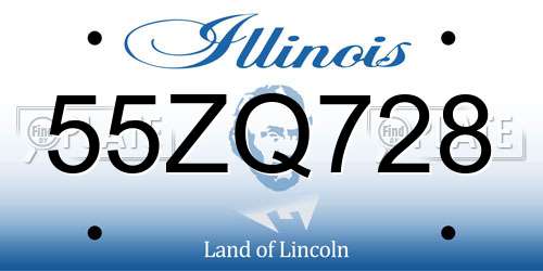 55ZQ728 Illinois License Plate