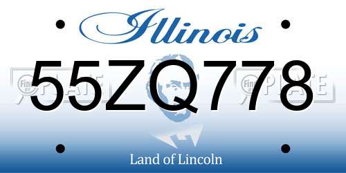 55ZQ778 Illinois License Plate