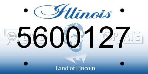 5600127 Illinois License Plate