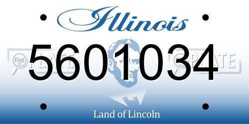 5601034 Illinois License Plate