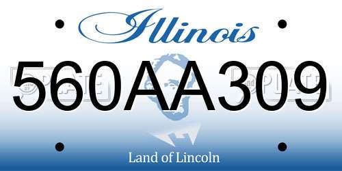 560AA309 Illinois License Plate