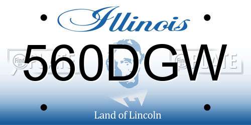 560DGW Illinois License Plate