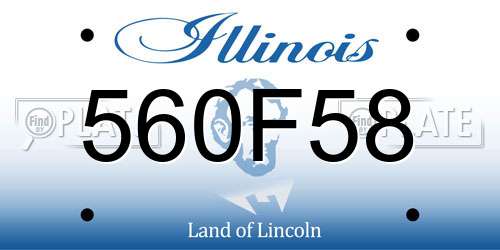 560F58 Illinois License Plate