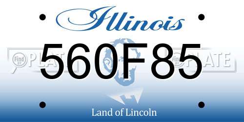 560F85 Illinois License Plate