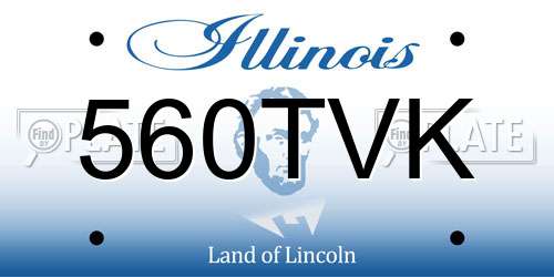 560TVK Illinois License Plate