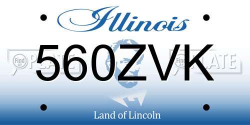 560ZVK Illinois License Plate