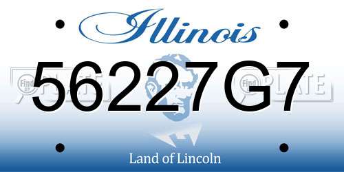 56227G7 Illinois License Plate