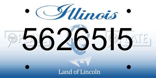56265I5 Illinois License Plate