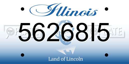 56268I5 Illinois License Plate
