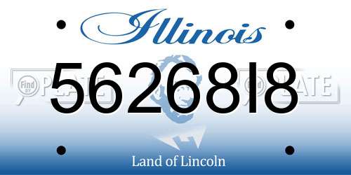 56268I8 Illinois License Plate