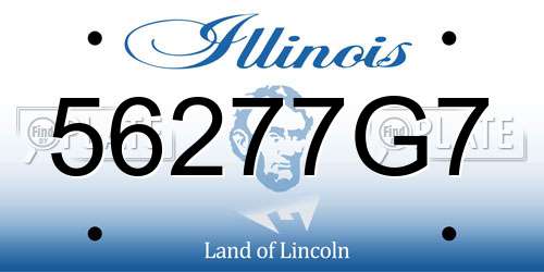 56277G7 Illinois License Plate